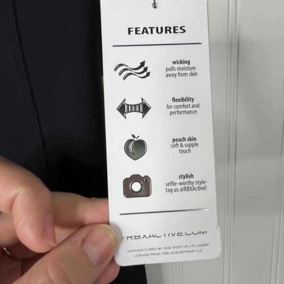 NWT RBX Medium Compression Capri Length Leggings Mesh Detail Workout Athletic - Picture 3 of 12